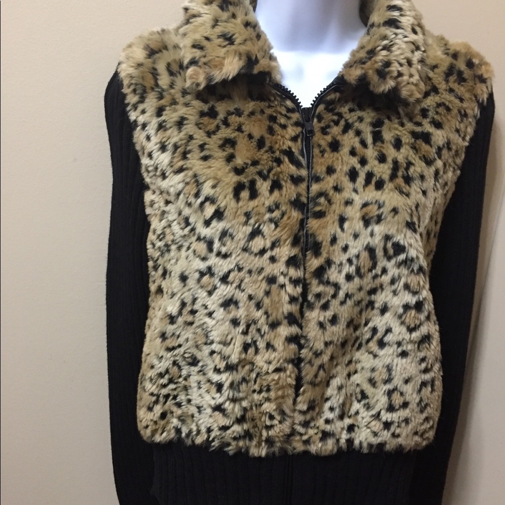 Cato cheetah faux fur sweater